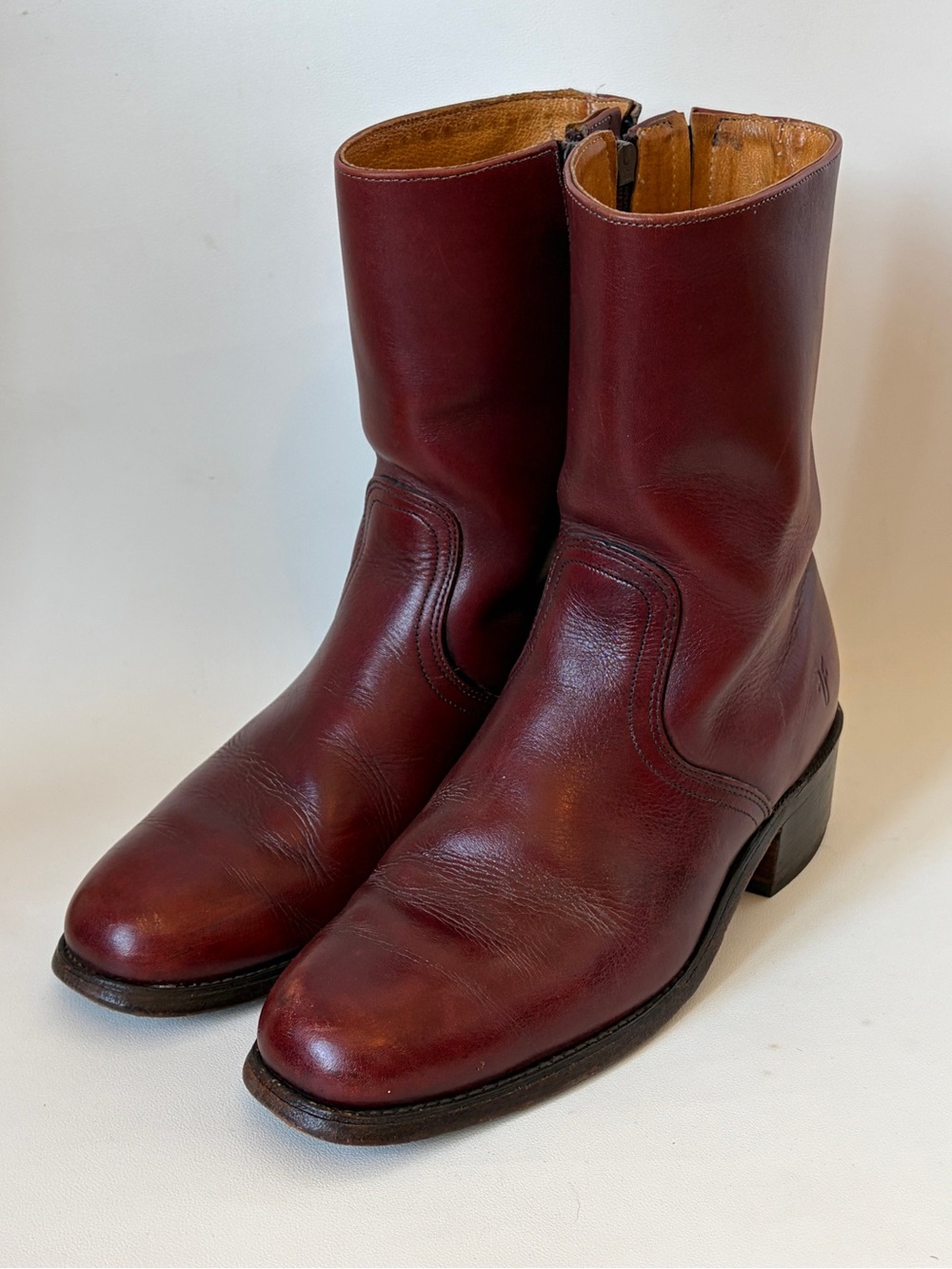 Vintage Frye Boots Campus Zip Ankle Oxblood Leather 2700 M’s 8 D Women 9 - 9.5